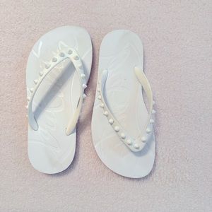 Authentic Christian Louboutin Spiked Rubber Flip Flops